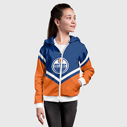 Толстовка на молнии детская NHL: Edmonton Oilers, цвет: 3D-белый — фото 2