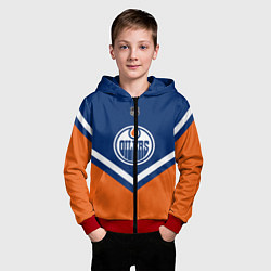 Толстовка на молнии детская NHL: Edmonton Oilers, цвет: 3D-красный — фото 2