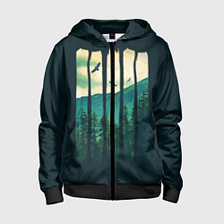 Толстовка на молнии детская Green Life, цвет: 3D-черный