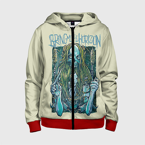 Детская толстовка на молнии Bring Me The Horizon / 3D-Красный – фото 1