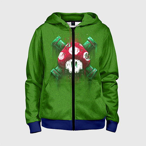 Детская толстовка на молнии Mushroom is Dead / 3D-Синий – фото 1