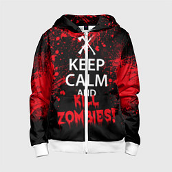 Детская толстовка на молнии Keep Calm & Kill Zombies