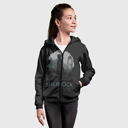 Толстовка на молнии детская Sherlock World, цвет: 3D-черный — фото 2