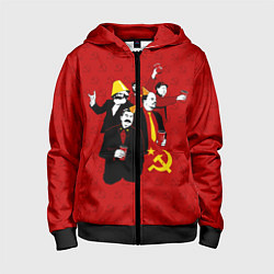 Толстовка на молнии детская Communist Party, цвет: 3D-черный