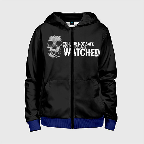 Детская толстовка на молнии Watch Dogs 2 / 3D-Синий – фото 1