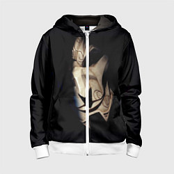 Толстовка на молнии детская Маска, цвет: 3D-белый