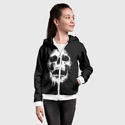 Толстовка на молнии детская Evil Skull, цвет: 3D-белый — фото 2