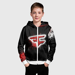 Толстовка на молнии детская FaZe Clan: Black collection, цвет: 3D-белый — фото 2