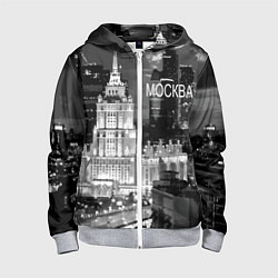 Детская толстовка на молнии Огни ночной Москвы