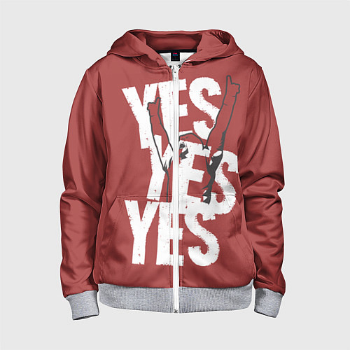 Детская толстовка на молнии Bryan Danielson: Yes / 3D-Меланж – фото 1