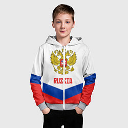 Толстовка на молнии детская Russia Hockey Team, цвет: 3D-меланж — фото 2