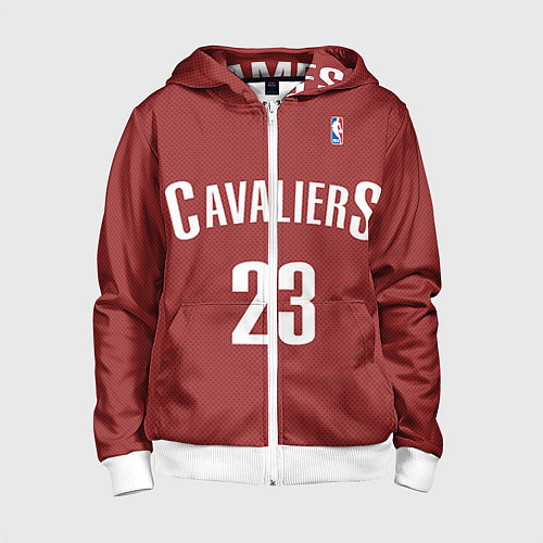 Детская толстовка на молнии Cavaliers Cleveland 23: Red / 3D-Белый – фото 1