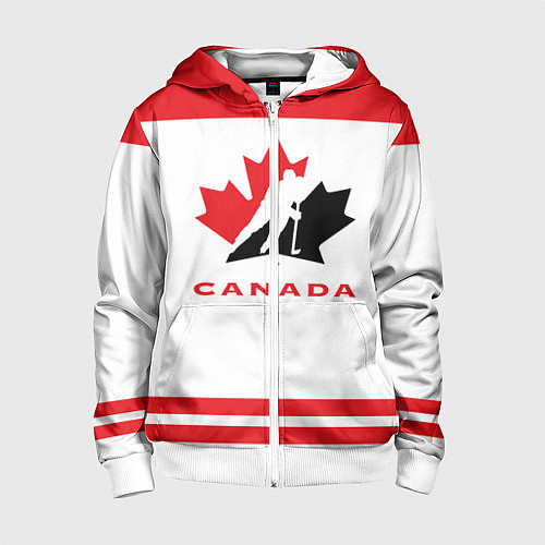 Детская толстовка на молнии Canada Team / 3D-Белый – фото 1