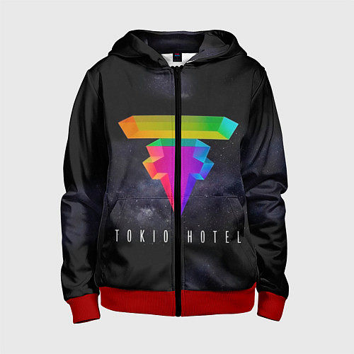 Детская толстовка на молнии Tokio Hotel: New Symbol / 3D-Красный – фото 1