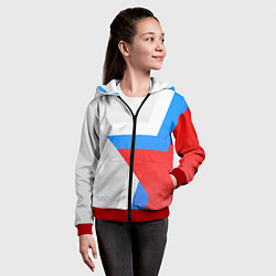 Толстовка на молнии детская Звезда России, цвет: 3D-красный — фото 2