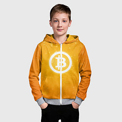 Толстовка на молнии детская Bitcoin Orange, цвет: 3D-меланж — фото 2