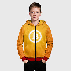 Толстовка на молнии детская Bitcoin Orange, цвет: 3D-красный — фото 2