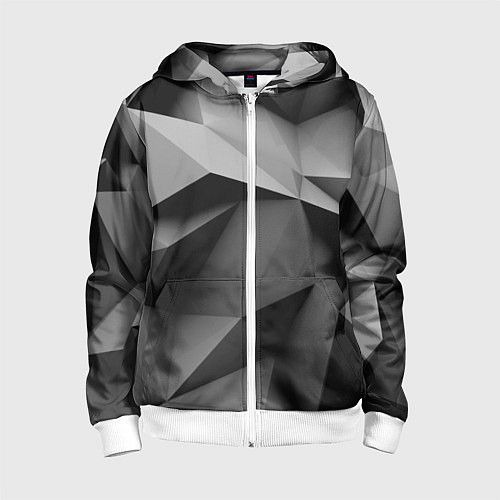 Детская толстовка на молнии Gray abstraction / 3D-Белый – фото 1