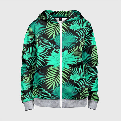 Детская толстовка на молнии Tropical pattern / 3D-Меланж – фото 1