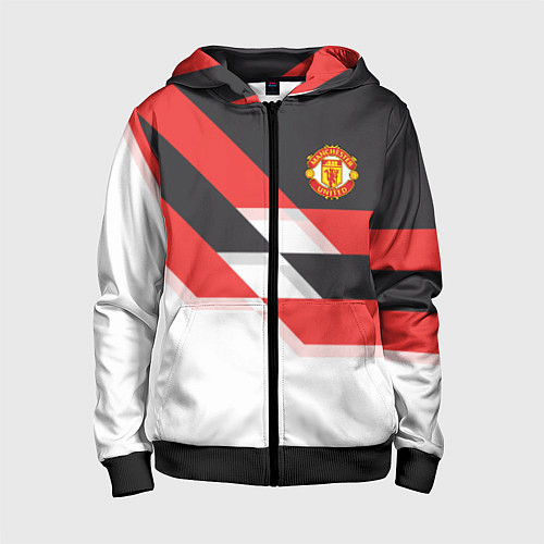 Детская толстовка на молнии Manchester United: Stipe / 3D-Черный – фото 1