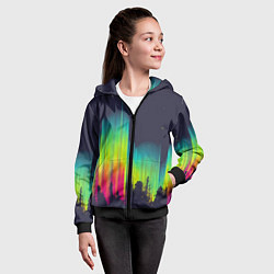 Толстовка на молнии детская Северное сияние, цвет: 3D-черный — фото 2