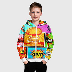 Толстовка на молнии детская Pop Art, цвет: 3D-белый — фото 2