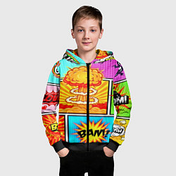 Толстовка на молнии детская Pop Art, цвет: 3D-черный — фото 2
