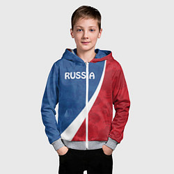 Толстовка на молнии детская Russia, цвет: 3D-меланж — фото 2