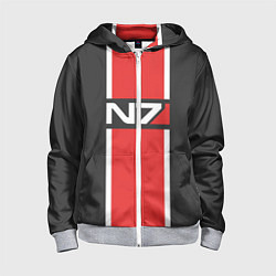 Толстовка на молнии детская Mass Effect: N7, цвет: 3D-меланж
