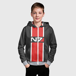 Толстовка на молнии детская Mass Effect: N7, цвет: 3D-меланж — фото 2