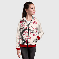 Толстовка на молнии детская Сакура, цвет: 3D-красный — фото 2