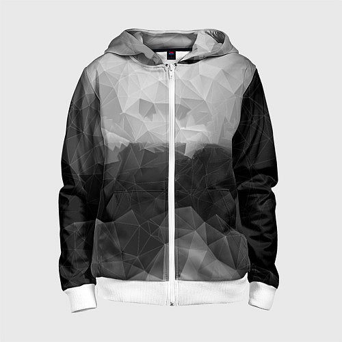 Детская толстовка на молнии Polygon gray / 3D-Белый – фото 1