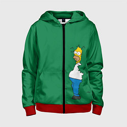 Детская толстовка на молнии Гомер в кустах