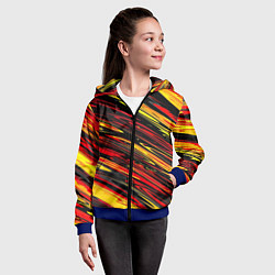 Толстовка на молнии детская Темные полоски, цвет: 3D-синий — фото 2