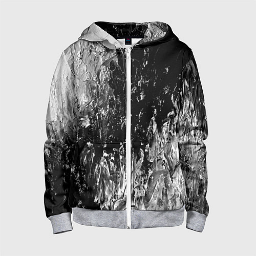 Детская толстовка на молнии GRAY&BLACK / 3D-Меланж – фото 1