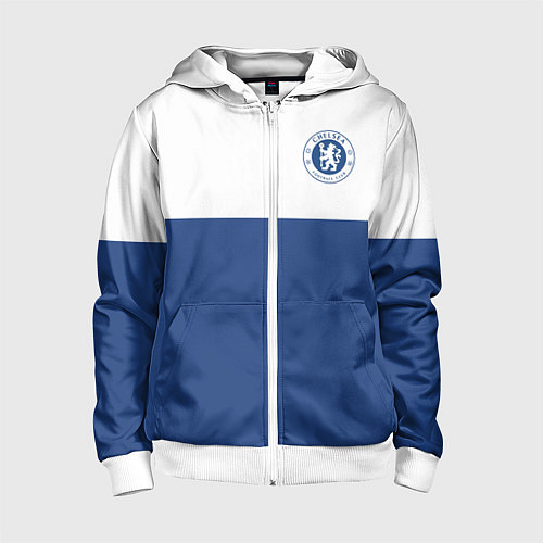 Детская толстовка на молнии Chelsea FC: Light Blue / 3D-Белый – фото 1