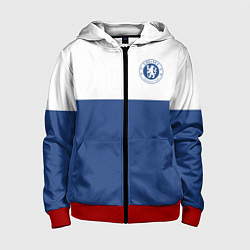 Толстовка на молнии детская Chelsea FC: Light Blue, цвет: 3D-красный