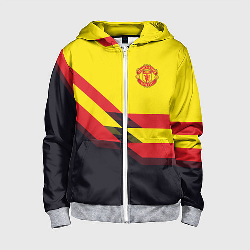 Детская толстовка на молнии Man United FC: Yellow style / 3D-Меланж – фото 1