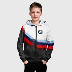 Толстовка на молнии детская BMW M SPORT, цвет: 3D-черный — фото 2