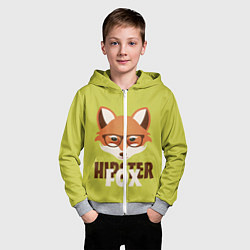 Толстовка на молнии детская Hipster Fox, цвет: 3D-меланж — фото 2