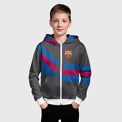 Толстовка на молнии детская Barcelona FC: Dark style, цвет: 3D-белый — фото 2