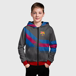 Толстовка на молнии детская Barcelona FC: Dark style, цвет: 3D-красный — фото 2