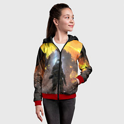 Толстовка на молнии детская Titanfall: Robots War, цвет: 3D-красный — фото 2