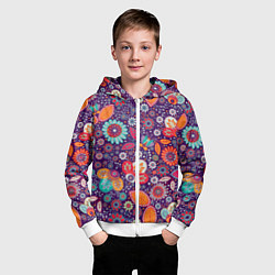 Толстовка на молнии детская Цветочный взрыв, цвет: 3D-белый — фото 2