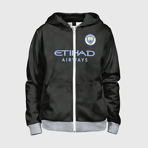 Детская толстовка на молнии Man City FC: Black 17/18 / 3D-Меланж – фото 1