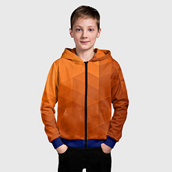 Толстовка на молнии детская Orange abstraction, цвет: 3D-синий — фото 2