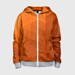 Толстовка на молнии детская Orange abstraction, цвет: 3D-меланж