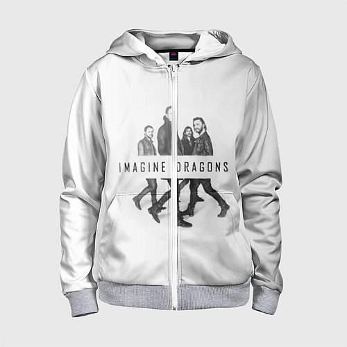 Детская толстовка на молнии Imagine Dragons: White / 3D-Меланж – фото 1