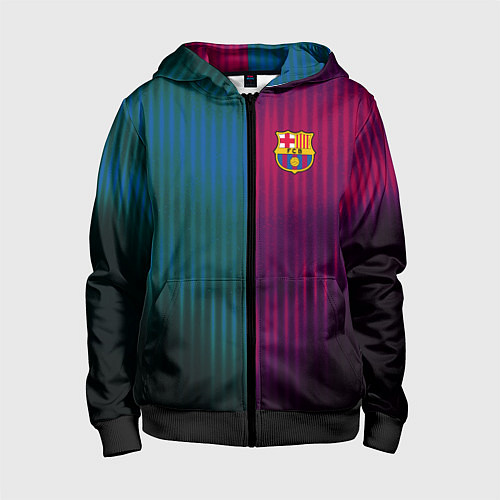 Детская толстовка на молнии Barcelona FC: Abstract 2018 / 3D-Черный – фото 1