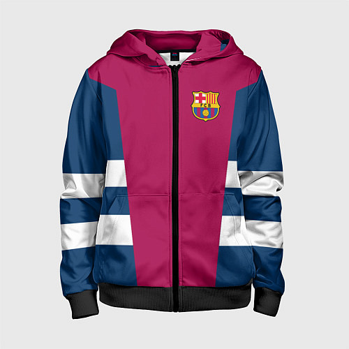 Детская толстовка на молнии Barcelona FC: Vintage 2018 / 3D-Черный – фото 1